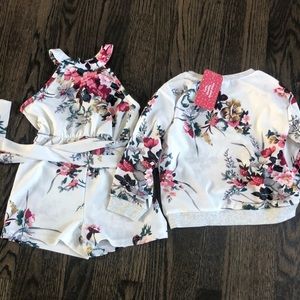New girls romper and matching pullover. Size 4-5t